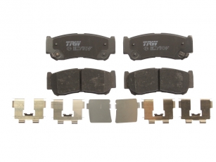 Купить GDB3419 TRW Тормозные колодки задние Hyundai H1 (2.4, 2.5) с звуковым предупреждением износа
